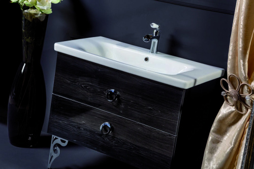 Тумба под раковину Armadi Art NeoArt 831-080-BW 81х52х48 подвесная цвет черный