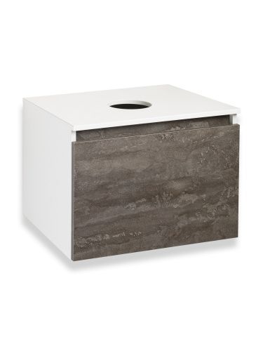 Тумба под раковину Runo БАРИ 00-00001378 60х50 подвесная цвет белый/серый