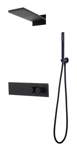 Душевая система Boheme Fusion 131-B встраиваемая цвет черный с термостатом