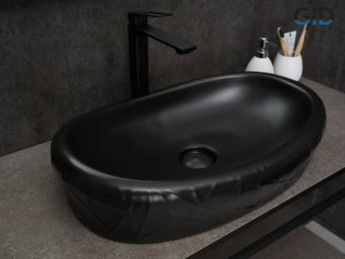 Раковина Gid Creativo 60 см Bm777 (53357) накладная цвет черный матовый