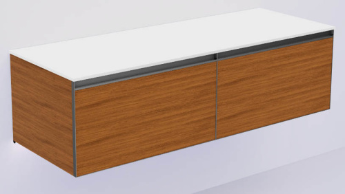 Тумба под раковину Armadi Art Quatro 790-M2-140(70+70)-W-A+L 140х50х40 подвесная цвет коричневый