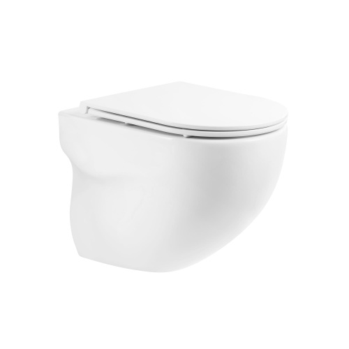 Унитаз подвесной BelBagno ONDA BB066CHR/BB870SC белый с сиденьем микролифт безободковый каскадный смыв