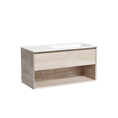 Тумба под раковину Sancos Marmi 1.0 MR1.0100REG 100х45х52 подвесная цвет дуб галифакс натуральный