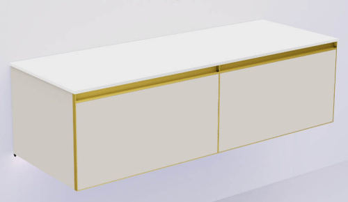 Тумба под раковину Armadi Art Quatro 790-M2-140(70+70)-CM-MG+L 140х50х40 подвесная цвет серый