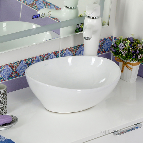 Раковина Melana 41 см 7138-805 накладная цвет белый