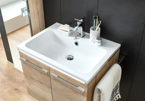 Раковина из минерального литья Marlin 3250star MWSTA6 61х45 подвесная цвет белый 1 отверстие под смеситель