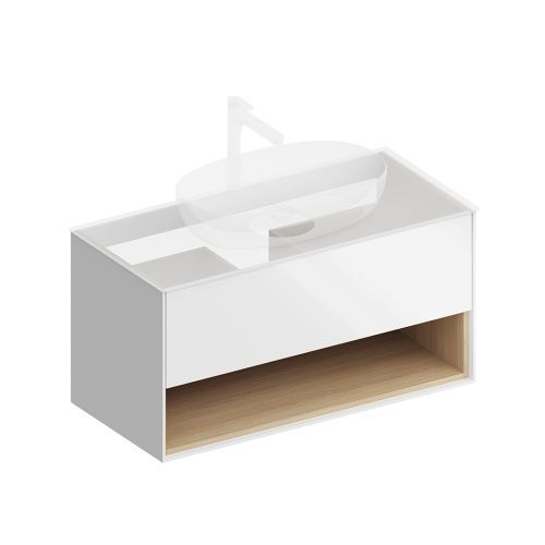 Тумба под раковину Kerama Marazzi PLAZA PLB.M.100.1\WHT.V 98х47х51 подвесная цвет белый