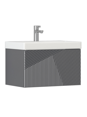 Тумба под раковину Velvex EDGE tp.EDG.9696.60.1Y графит 60х39х34 подвесная цвет графит