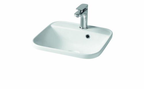 Раковина керамическая Hidra Gio G243/026 40х40 встраиваемая цвет черный матовый 1 отверстие под смеситель