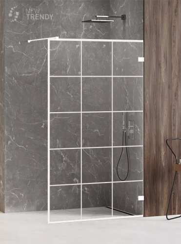 Душевая перегородка New Trendy AVEXA White EXK-2982 70х200 стекло прозрачное профиль белый