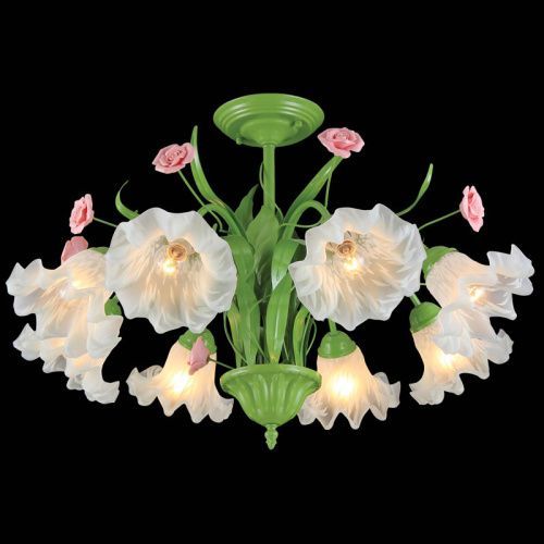 Люстра на штанге Natali Kovaltseva Rose (Росе) ROSE 11462/8C GREEN