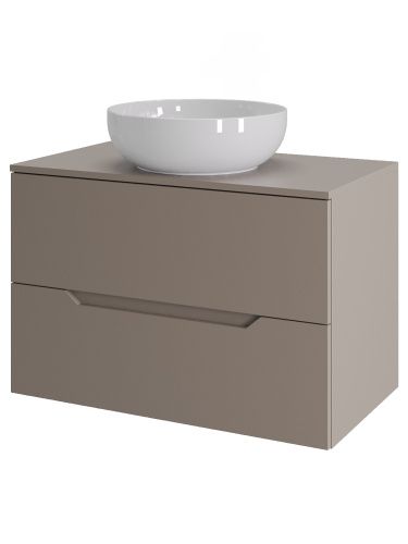 Тумба с раковиной Orange Line Li-70TuLMDF+B07-420W 70х46х70 подвесная цвет латте матовый