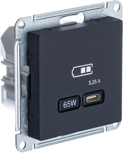 Розетка тип-C 65W высокоскор.заряд. QC, PD, мех. Systeme Electric AtlasDesign (АтласДесигн) ATN001027