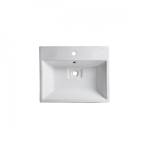 Раковина из сантехнического фарфора Bravat C22192W-1-ENG 60х48 накладная цвет белый