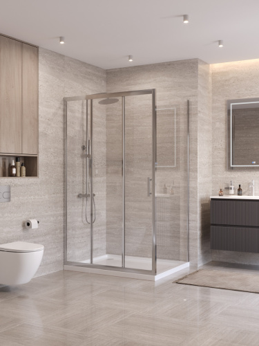 Душевой уголок BelBagno UNO-195 UNO-195-AHF-31-110/90-C-Cr 110х90 стекло прозрачное профиль хром без поддона