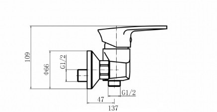 Смеситель для душа D-Lin D160310-2 настенный хром - фото 2