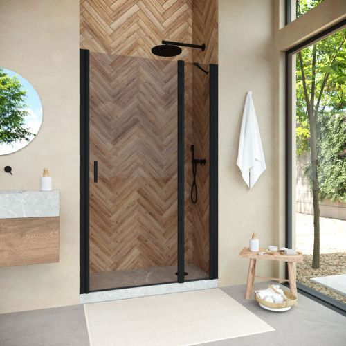 Душевая дверь Vegas-Glass EP-F-1 NOVO EP-F-1 NOVO 155 02М 05 R 155х189 стекло тонированное профиль черный матовый