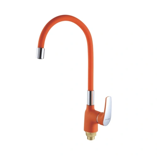 Смеситель для кухни Shevanik S443-4 на мойку оранжевый