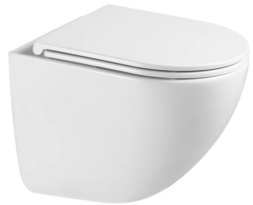 Унитаз подвесной Sintesi SIN-TS-ELL-153 белый матовый безободковый с сиденьем микролифт смыв торнадо