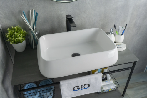 Раковина Gid Geométrico 60 см N9239 (51134) накладная цвет белый