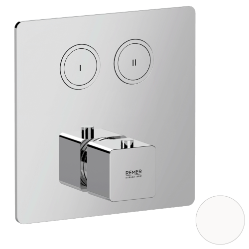 Смеситель для душа Remer Absolute AU99D2KBBO встраиваемый в стену белый с термостатом