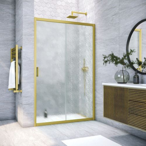 Душевая дверь Vegas-Glass ZP TUR+NOVO ZP NOVO h2000 165 03 02 165х200 стекло рифленое профиль золото