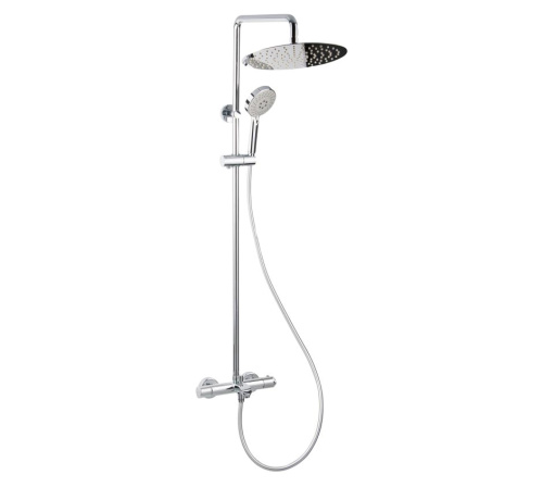 Душевая стойка Bravat Waterfall SS F639114C-A5-RUS настенная цвет хром с термостатом Душевая стойка Bravat Waterfall SS F639114C-A5-RUS настенная цвет хром с термостатом