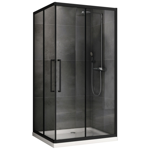 Душевой уголок Abber Schwarzer Diamant AG02128BH 80х120 стекло прозрачное профиль черный без поддона Душевой уголок Abber Schwarzer Diamant AG02128BH 80х120 стекло прозрачное профиль черный без поддона