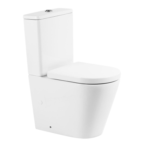 Унитаз напольный с бачком BelBagno FLAY-R BB2149CPR/BB2149T/BB865SC белый с сиденьем микролифт безободковый каскадный смыв