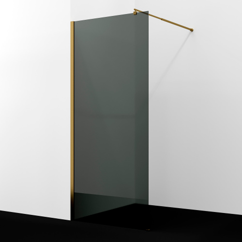 Душевая перегородка WasserKRAFT Rur 30W 30W46BG-TG 110х200 стекло тонированное профиль золото матовое