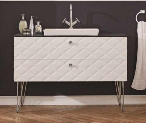 Тумба с раковиной Puris Diamond Line DIA331201(897/897) 120х50х55 напольная цвет белый диамант