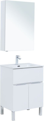 Комплект мебели: тумба с раковиной + зеркало-шкаф Aquanet Алвита New 00274529 61х46,5х170,3 напольный