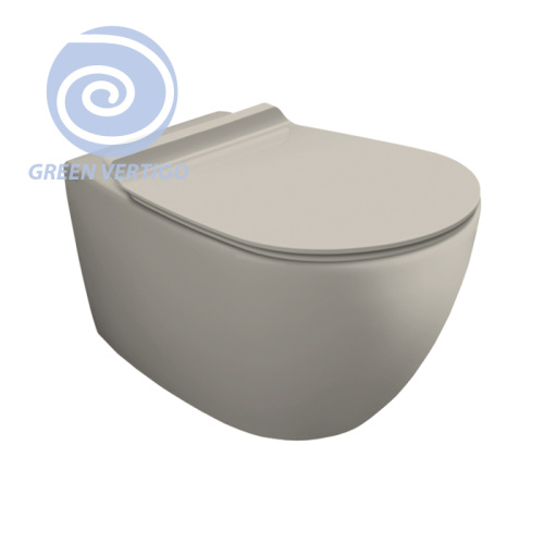 Чаша унитаза подвесная Simas Vignoni VI18VERT sabbia matt цвет бежевый матовый без сиденья безободковая смыв торнадо