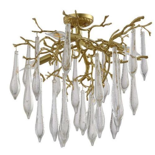 Люстра потолочная Crystal Lux Reina (Реина) Reina PL5 D600 Gold Pearl