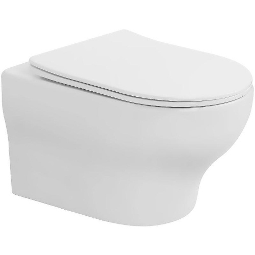 Унитаз подвесной Boheme Fiore 978-SET-MW цвет белый матовый с сиденьем микролифт безободковый смыв торнадо