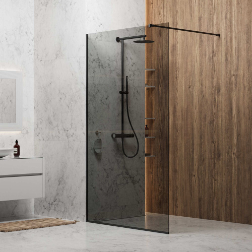 Душевая перегородка Berges SKY BLACK 064029 120х200 стекло тонированное профиль черный матовый