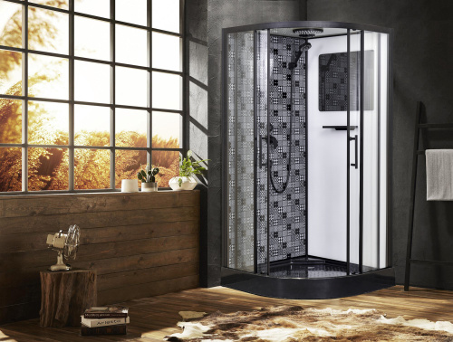 Душевая кабина Esbano ELEGANCIA ESKBB80CR 80х80 четверть круга с крышей