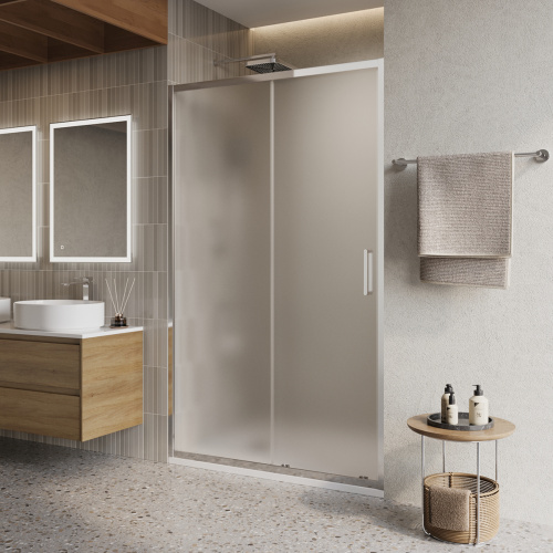 Душевая дверь BelBagno LUCE LUCE-BF-1-120-P-Cr 120х195 стекло рифленое профиль хром