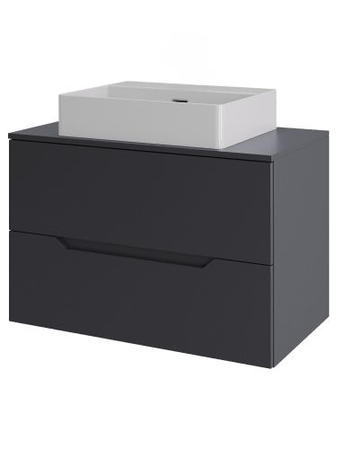 Тумба с раковиной Orange Line Li-70TugMDF+B04-500W 70х46х69 подвесная цвет графит матовый