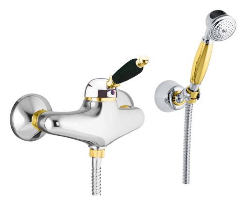 Смеситель для ванны и душа Fiore 89CO5127 настенный хром/золото