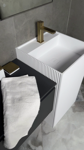 Раковина акриловая Armadi Art Cube 802-3R-MW 50х50 напольная цвет белый 1 отверстие под смеситель