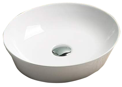 Раковина из фаянса Velvex 78564 41х37 накладная цвет белый без отверстий под смеситель