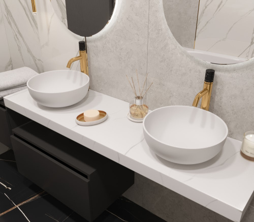 Столешница Armadi Art Flat 869-160-CLCT 161х46 накладная цвет белый мрамор