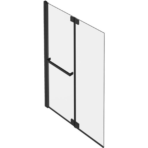 Душевая шторка на ванну Jacob Delafon ADEQUATION E4931-BL 100x140 стекло прозрачное профиль черный
