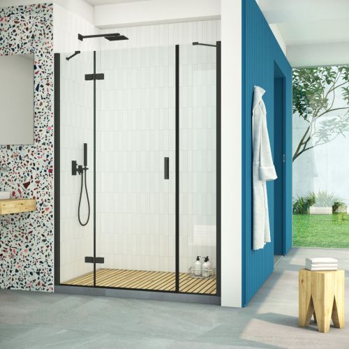 Душевая дверь Vegas-Glass AFP-F Retta AFP-F Retta 130 02М 01 L 130х200 стекло прозрачное профиль черный