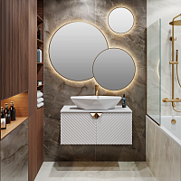 Тумба под раковину Runo Андорра 00-00002019 90х50 подвесная цвет белый - фото 4