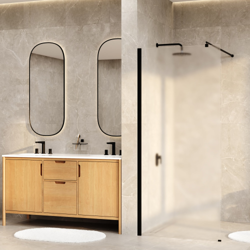 Душевая перегородка WasserKRAFT Rur 30W 30W46MB-MG 110х200 стекло матовое профиль черный матовый