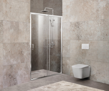 Душевая дверь BelBagno UNIQUE UNIQUE-B-1-120/135-C-Cr стекло прозрачное профиль хром глянцевый