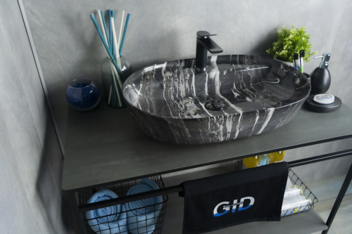 Раковина керамическая Gid Lago 54466 61х41 накладная цвет многоцветный