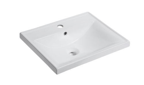 Раковина из сантехнического фарфора MILLEAU MIEL MU7028H-GW 51х41 встраиваемая цвет белый глянцевый 1 отверстие под смеситель